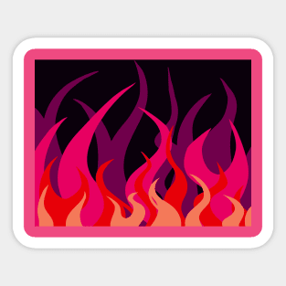 Hot Pink Flames Sticker